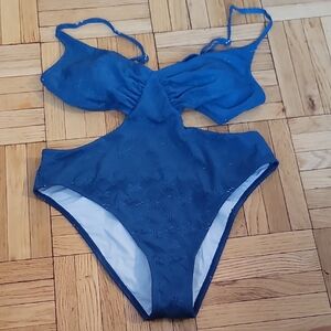 Cupshe Elegant Blue Textured Swimsuit